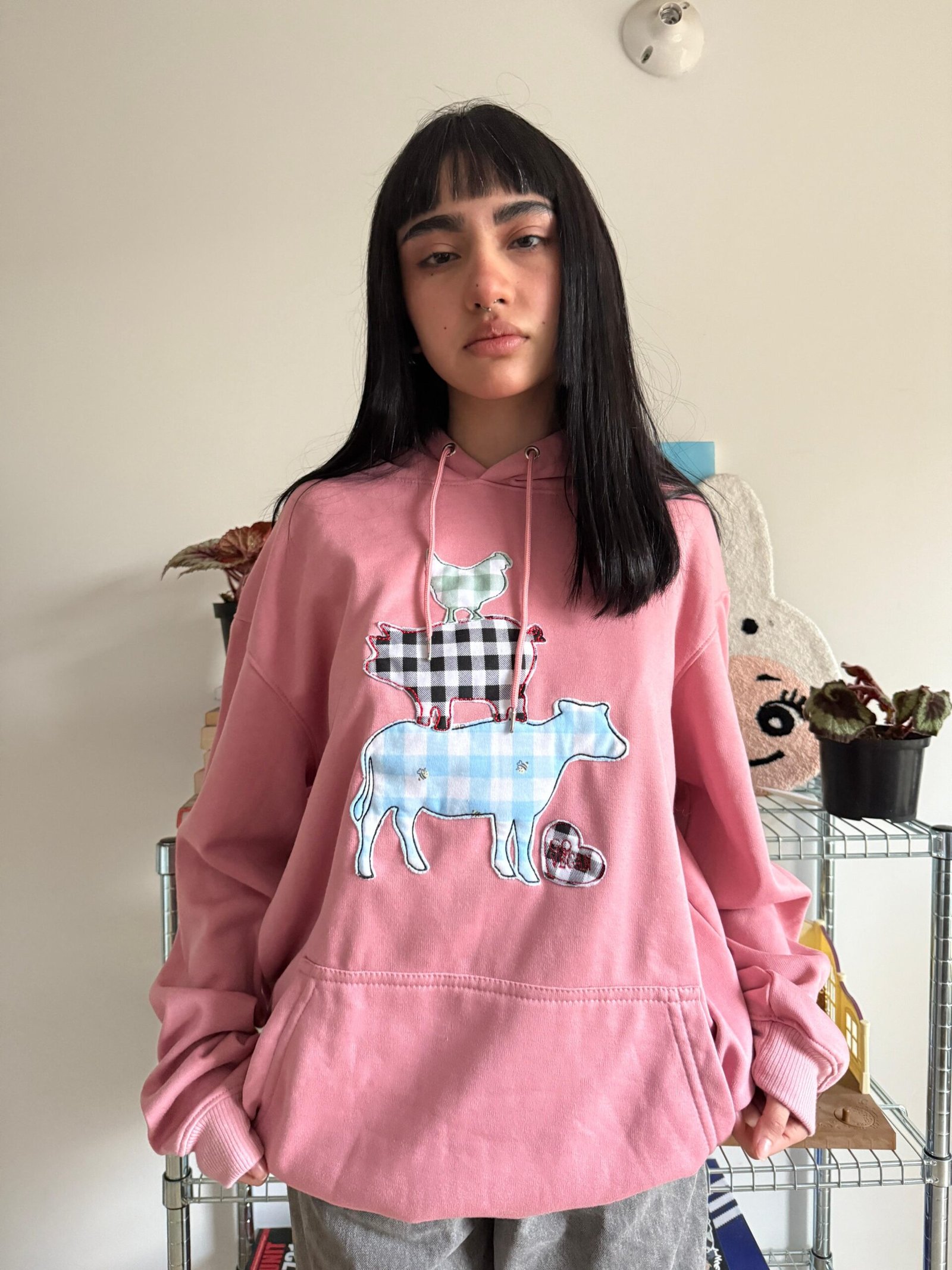 Hoodie Go Vegan vaca cerdo gallina