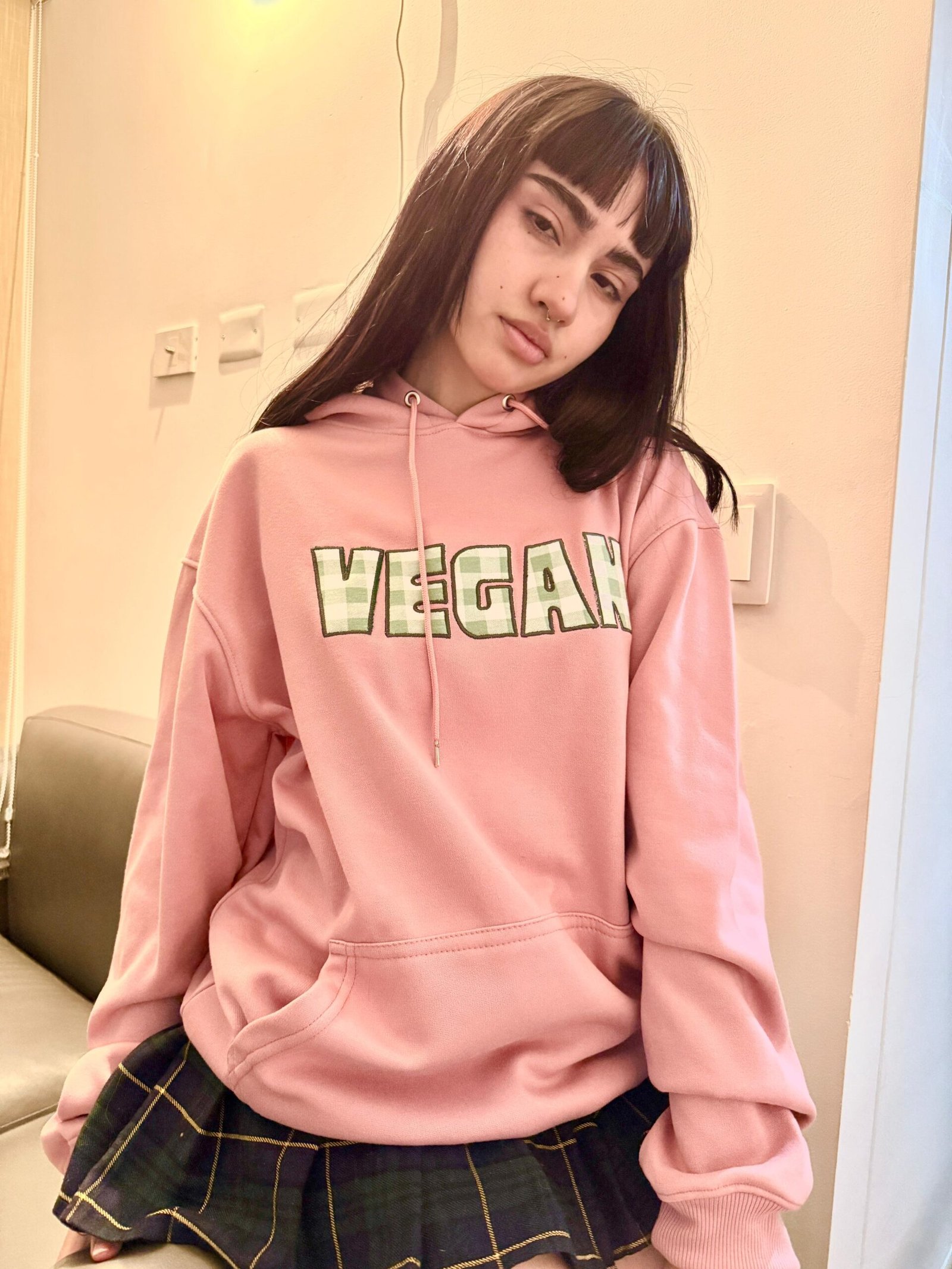 Hoodie rosada vegan