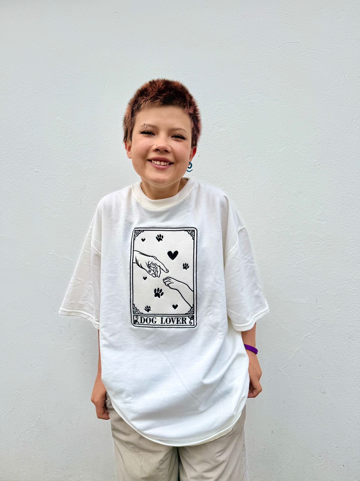 Camiseta oversize Dog Mom tarot